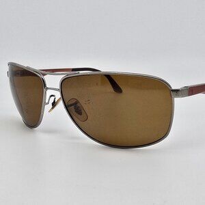 Ray-Ban RB3506 132/83 Gunmetal Frame Polarized Brown Lens Aviator Sunglasses